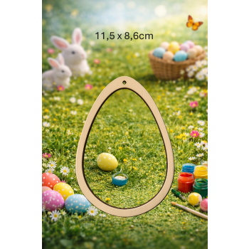 Jajko 11,5cm ramka z otworem, sklejka 3mm